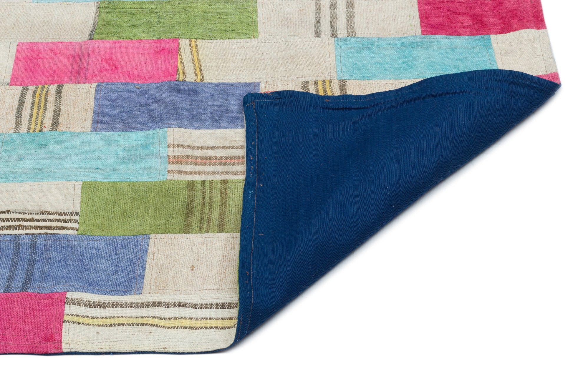 Teselya Bej Patchwork Yün El Dokuma Halısı 082 x 150 Apex Unique