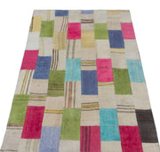 Teselya Bej Patchwork Yün El Dokuma Halısı 082 x 150 Apex Unique