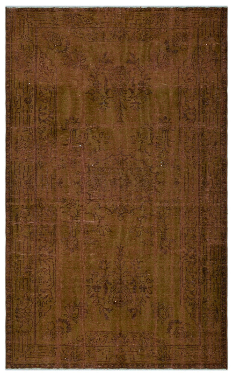 Brown Medallion Hand-Knotted Wool Rug 177x283 cm (5'10" x 9'3") – in the hallway