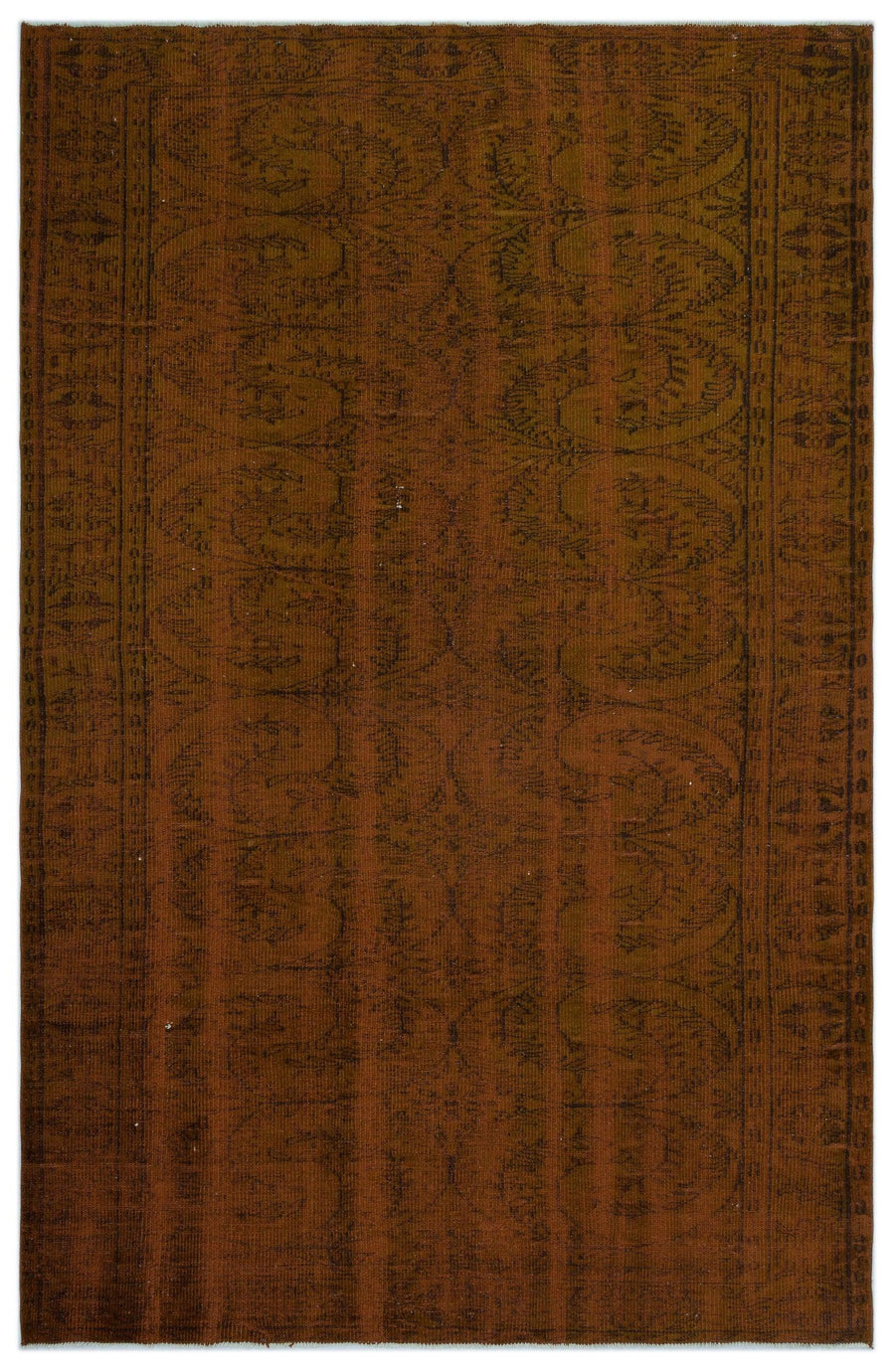 Çiçek Desenli Kahverengi El Dokuma Halı Düz Dokulu Yün 181x283 cm – Koridor kullanımı