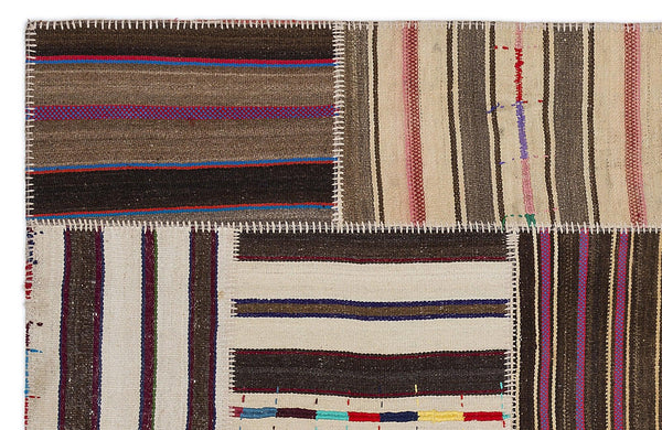 Bej Beyaz Anadolu Bohem Geometrik Yün Halı 160x230 - Özel Seri