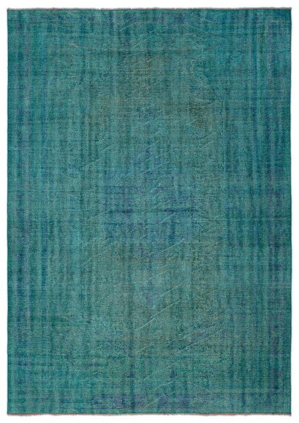 Beyaz Mavi Bohem Eskitme Yün Halı 197x284