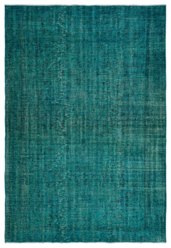 Mavi Siyah Bohem Eskitme Yün Halı 180x260