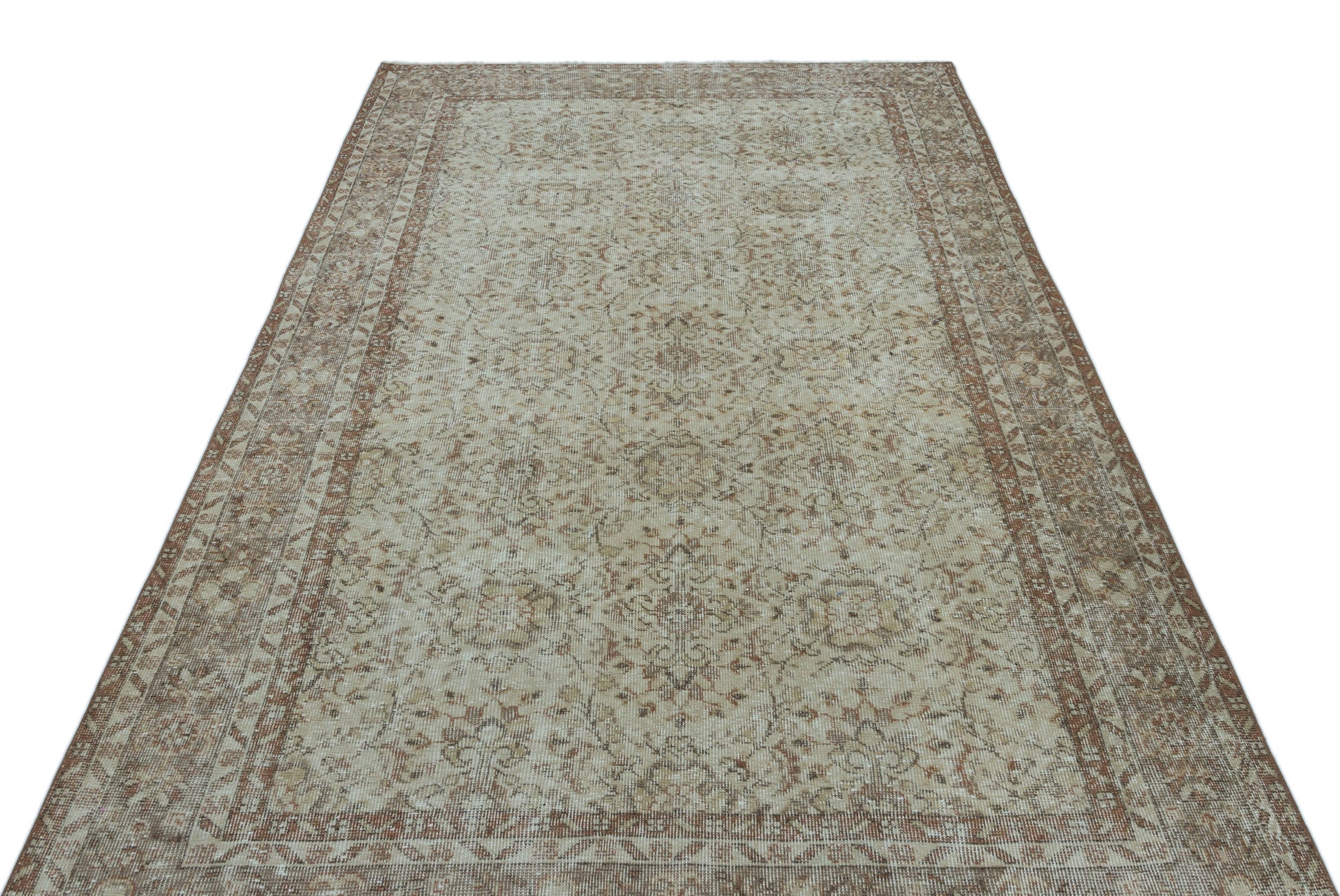 Atina Yeşil Eskitme Yün El Dokuma Halısı 183 x 307 Apex Unique