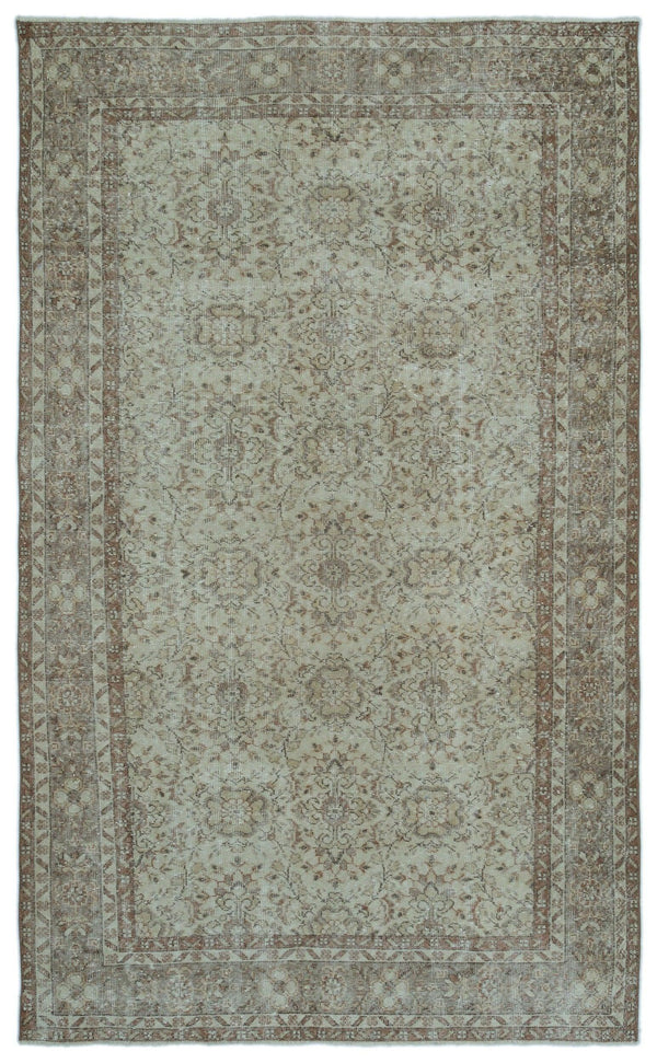 Yeşil Eskitme Klasik Yün Halı 183x307
