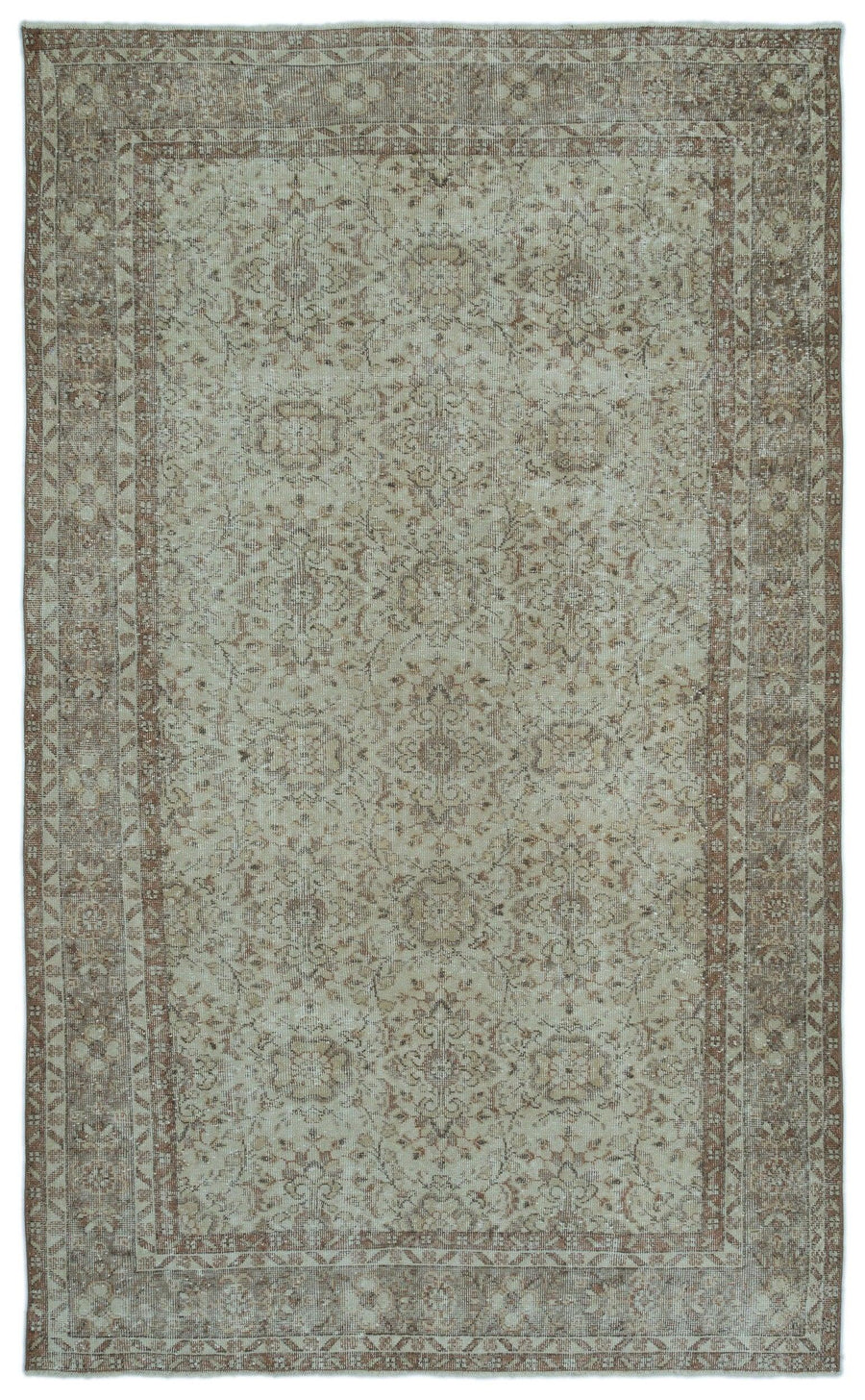 6 Metrekare El Dokuma Yün Halı Çiçekli Bordürlü Kök Boyalı 183x307 cm 22721 – Koridor kullanımı