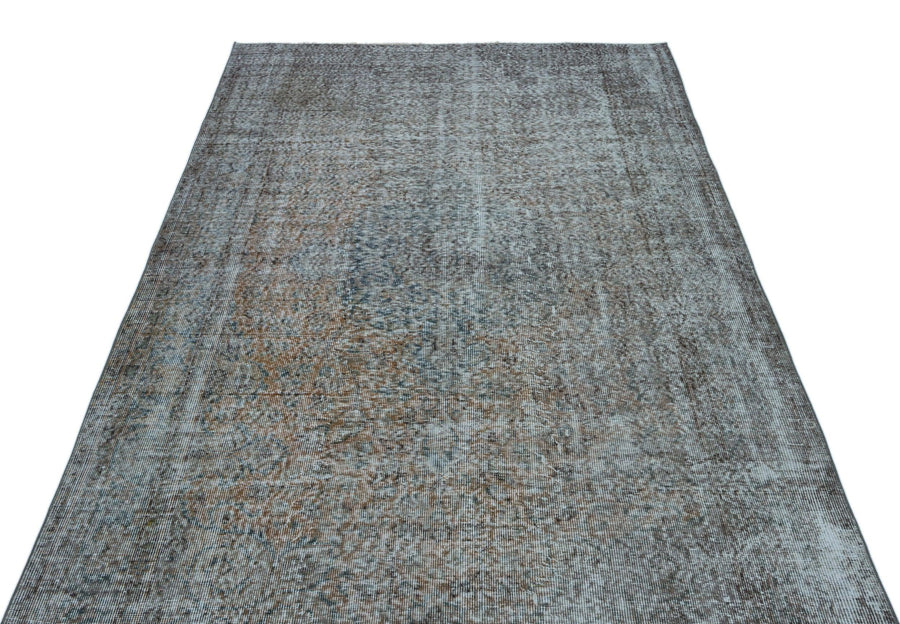 Mavi Anadolu Eskitme Geometrik Yün Halı 165x285 - Özel Seri