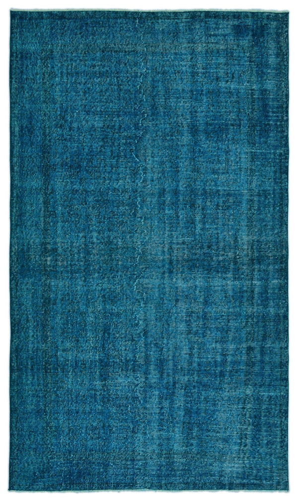 Lacivert Mavi Bohem Eskitme Yün Halı 162x276