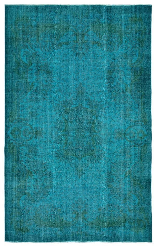 Mavi Yeşil Bohem Eskitme Yün Halı 174x281