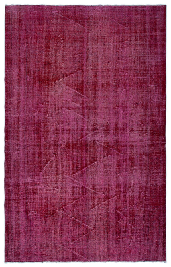 Kırmızı Anadolu Eskitme Geometrik Yün Halı 176x277 - Özel Seri