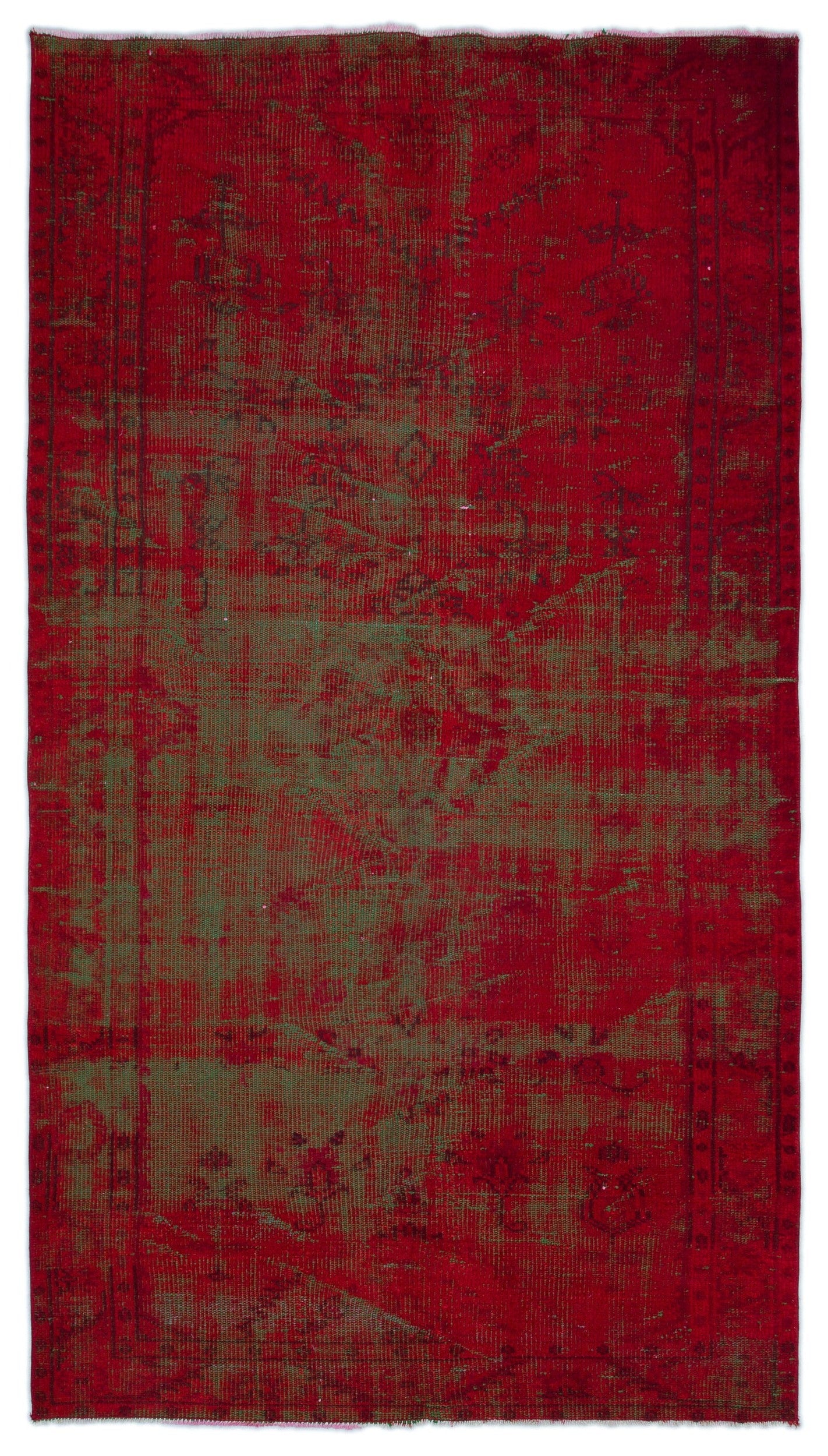 Atina Kırmızı Eskitme Yün El Dokuma Halısı 139 x 254 Apex Unique