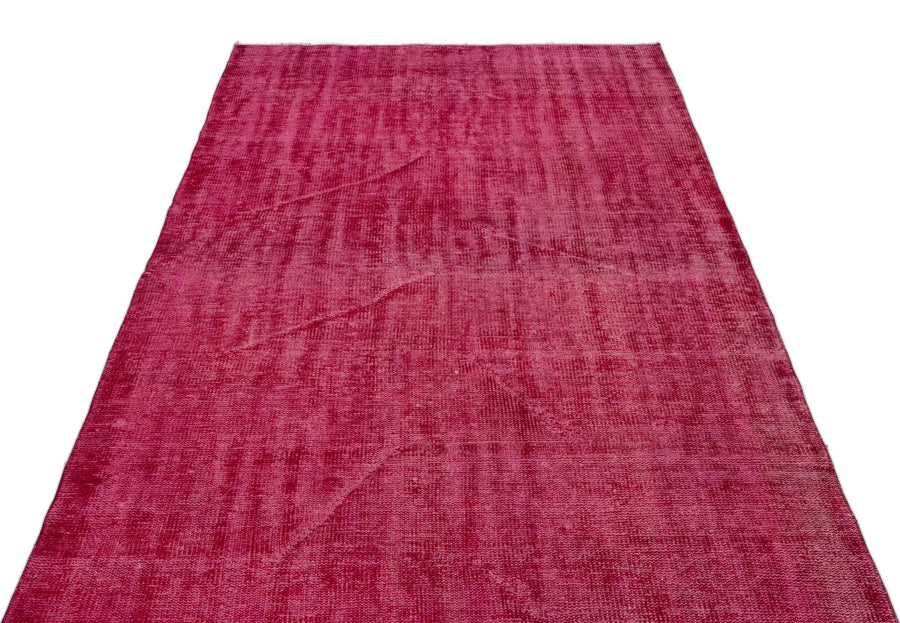 Kırmızı Anadolu Eskitme Geometrik Yün Halı 161x275 - Özel Seri
