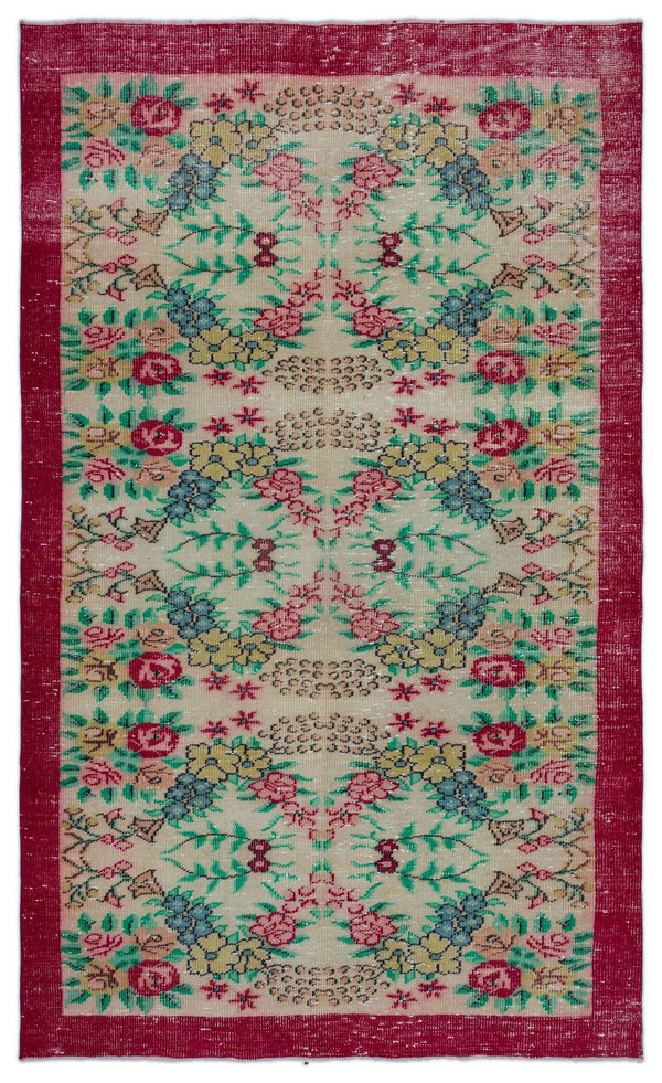 Krem Isparta Geometrik Klasik Yün Halı 163x272 - Özel Seri