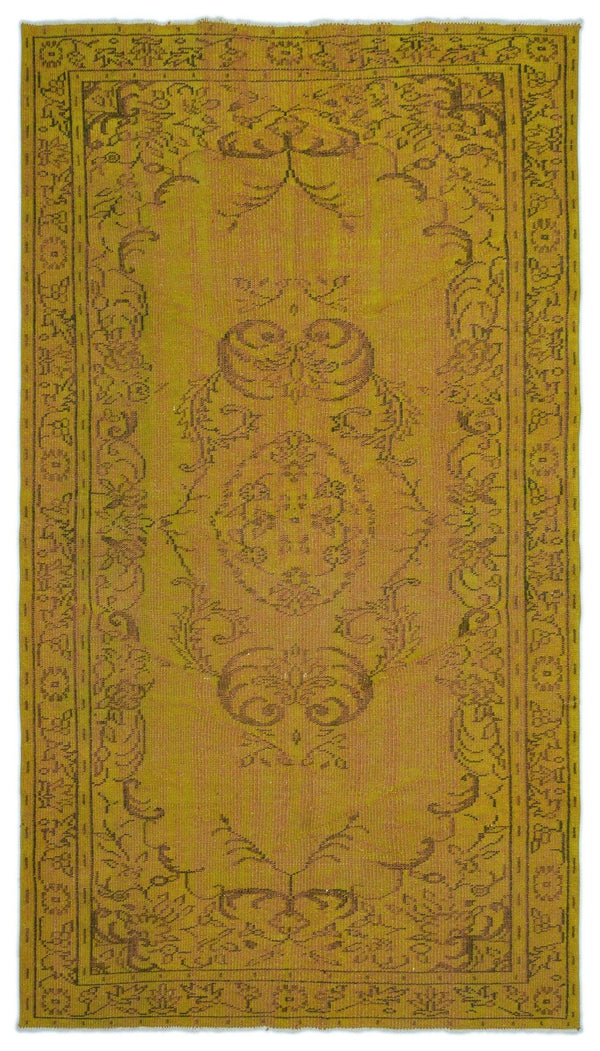 Sarı Anadolu Eskitme Klasik Yün Halı 151x274 - Özel Seri