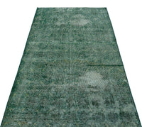 Grüner Teppich mit abstraktem Design, handgeknüpft 110x213 cm
