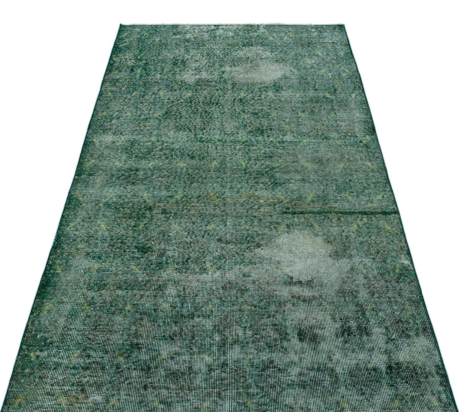 Yeşil Eskitme Modern Yün Halı 110x213