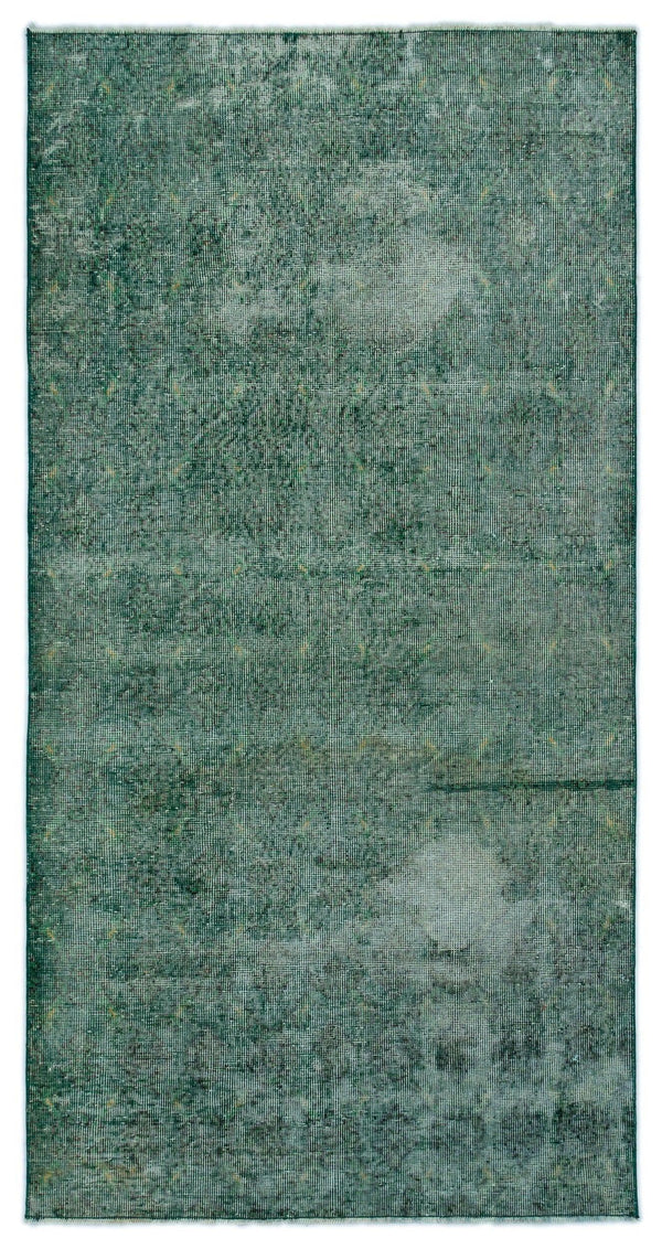 Yeşil Eskitme Modern Yün Halı 110x213