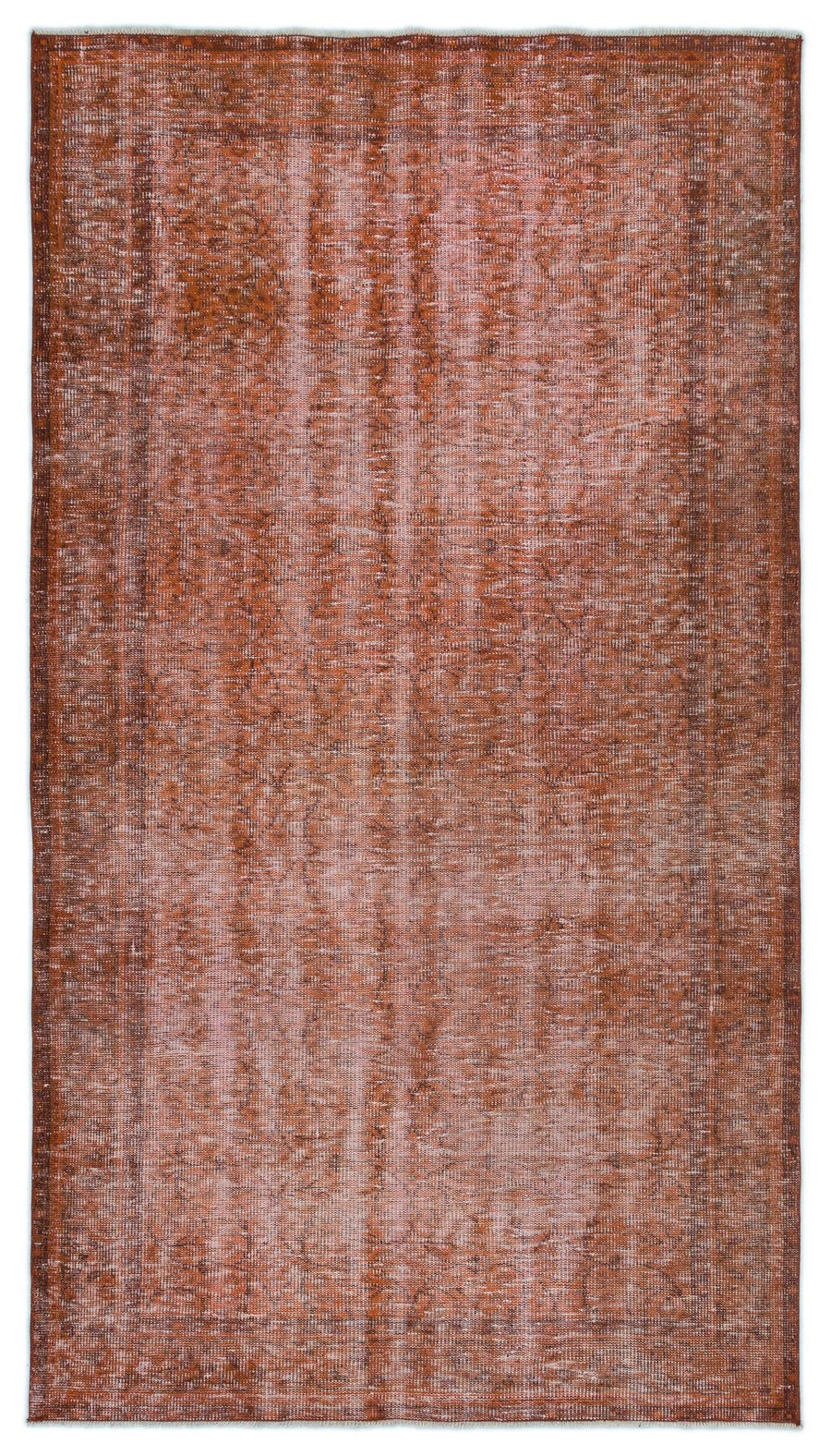 Red Abstract Hand-Knotted Wool Rug 137x244 cm (4'6" x 8') – in the living room
