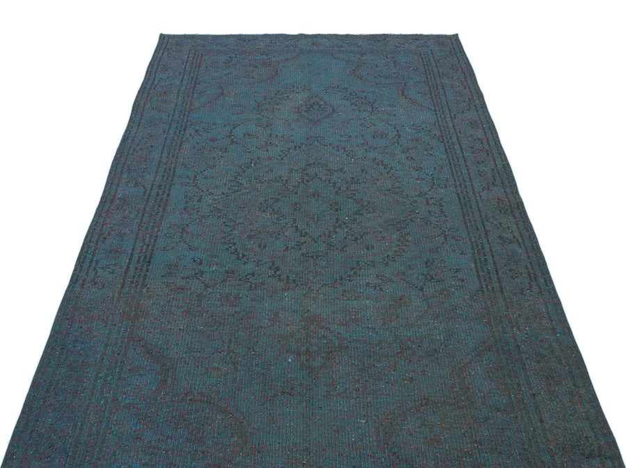 Mavi Anadolu Eskitme Geometrik Yün Halı 146x268 - Özel Seri