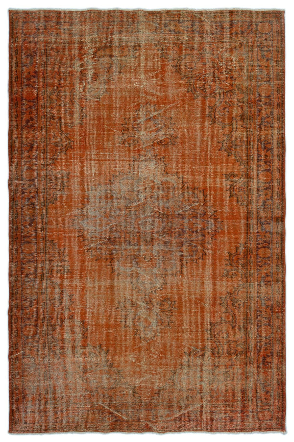 Turuncu Bohem Eskitme Yün Halı 180x274