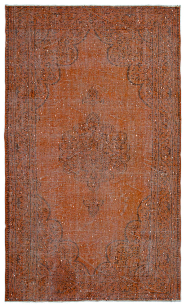 Turuncu Bohem Madalyonlu Yün Halı 176x298
