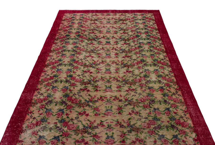 Kırmızı Anadolu Klasik Çiçekli Yün Halı 164x258 - Özel Seri