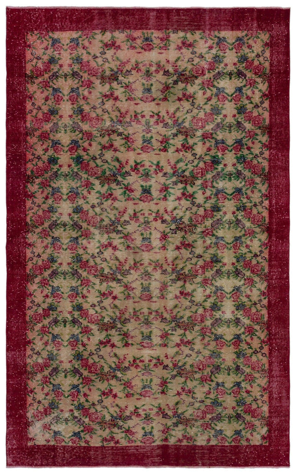 Kırmızı Anadolu Klasik Çiçekli Yün Halı 164x258 - Özel Seri