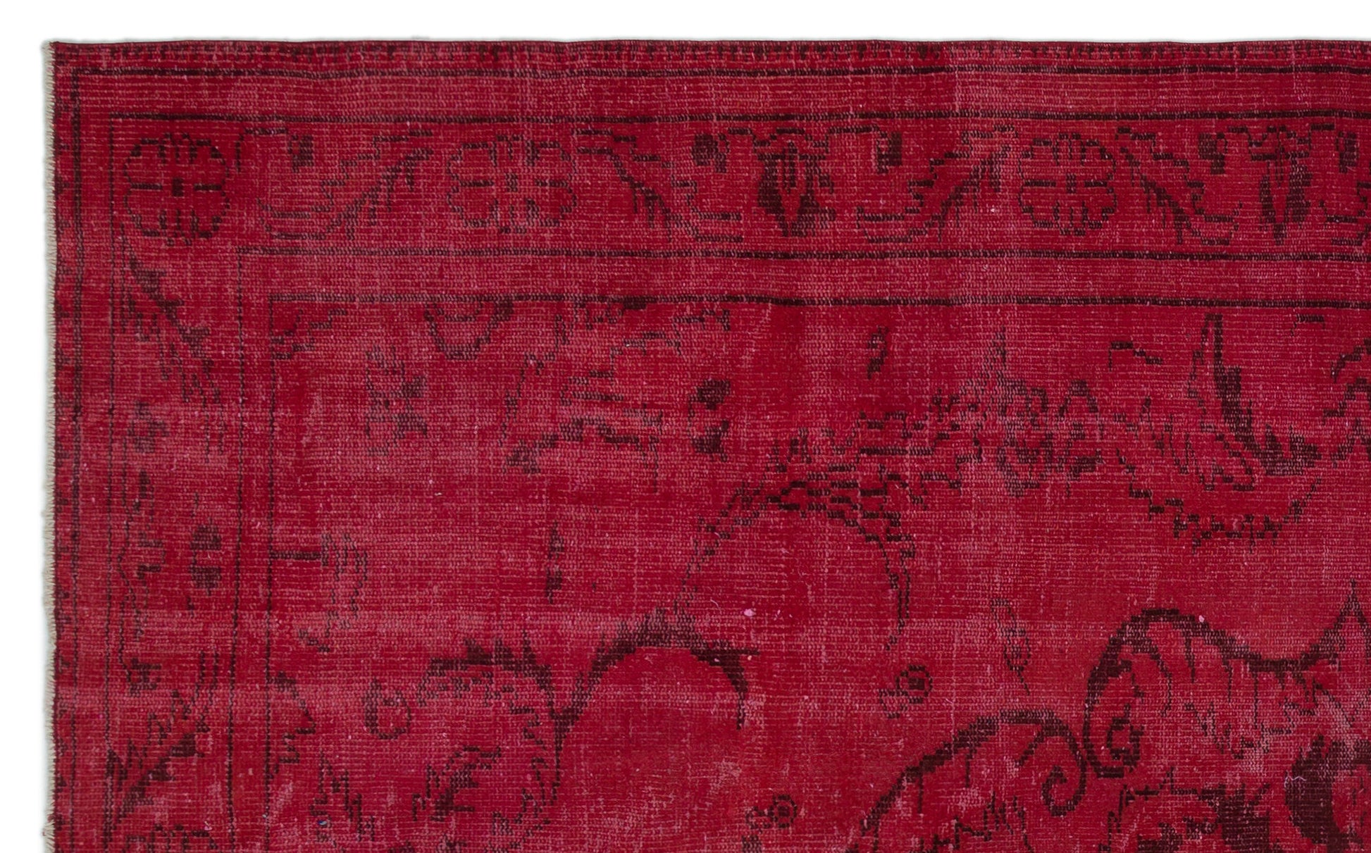 Atina Kırmızı Eskitme Yün El Dokuma Halısı 174 x 283 Apex Unique