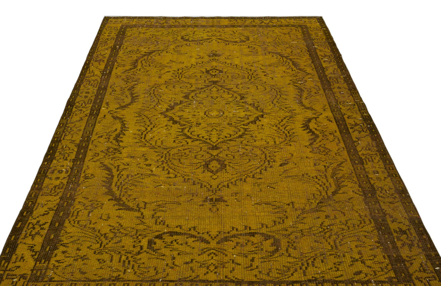 Sarı Anadolu Eskitme Klasik Yün Halı 175x258 - Özel Seri