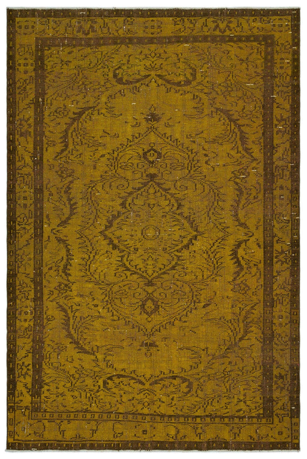 Sarı Anadolu Eskitme Klasik Yün Halı 175x258 - Özel Seri