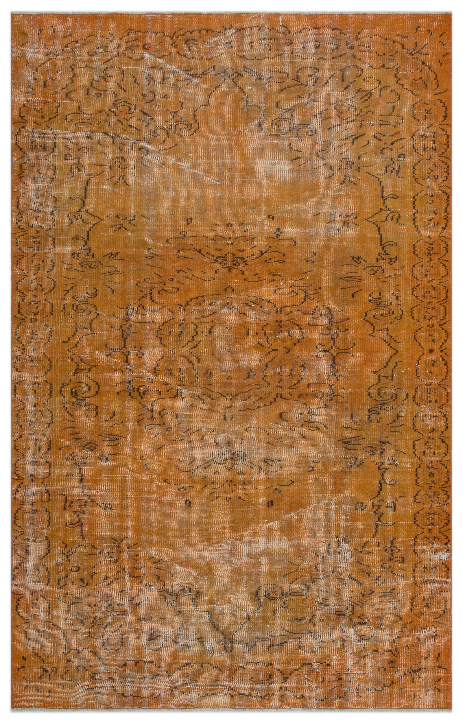 Atina Turuncu Eskitme Yün El Dokuma Halısı 167 x 273 Apex Unique