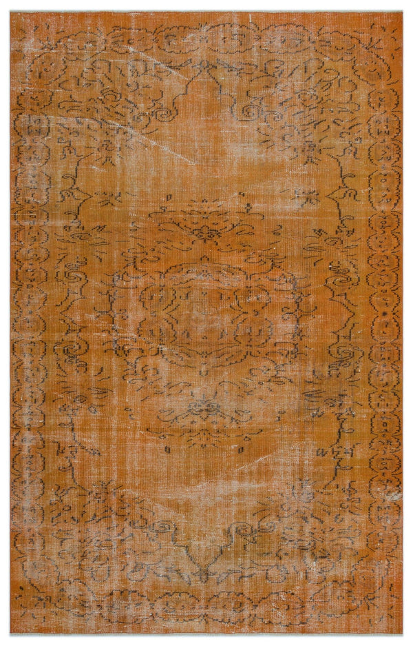 Turuncu Bohem Eskitme Yün Halı 167x273