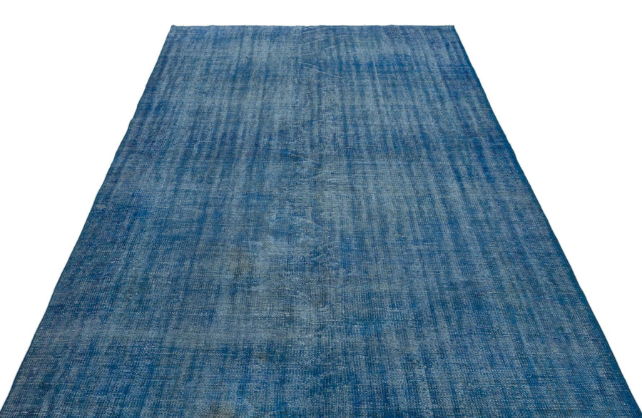 Mavi Anadolu Eskitme Geometrik Yün Halı 183x296 - Özel Seri