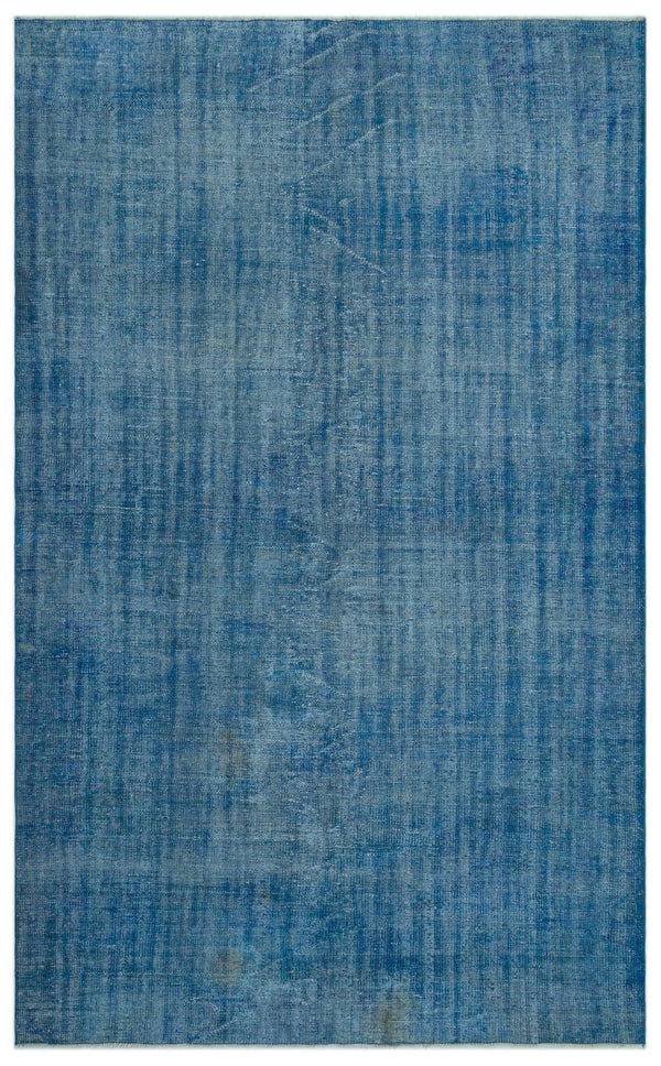 Mavi Anadolu Eskitme Geometrik Yün Halı 183x296 - Özel Seri