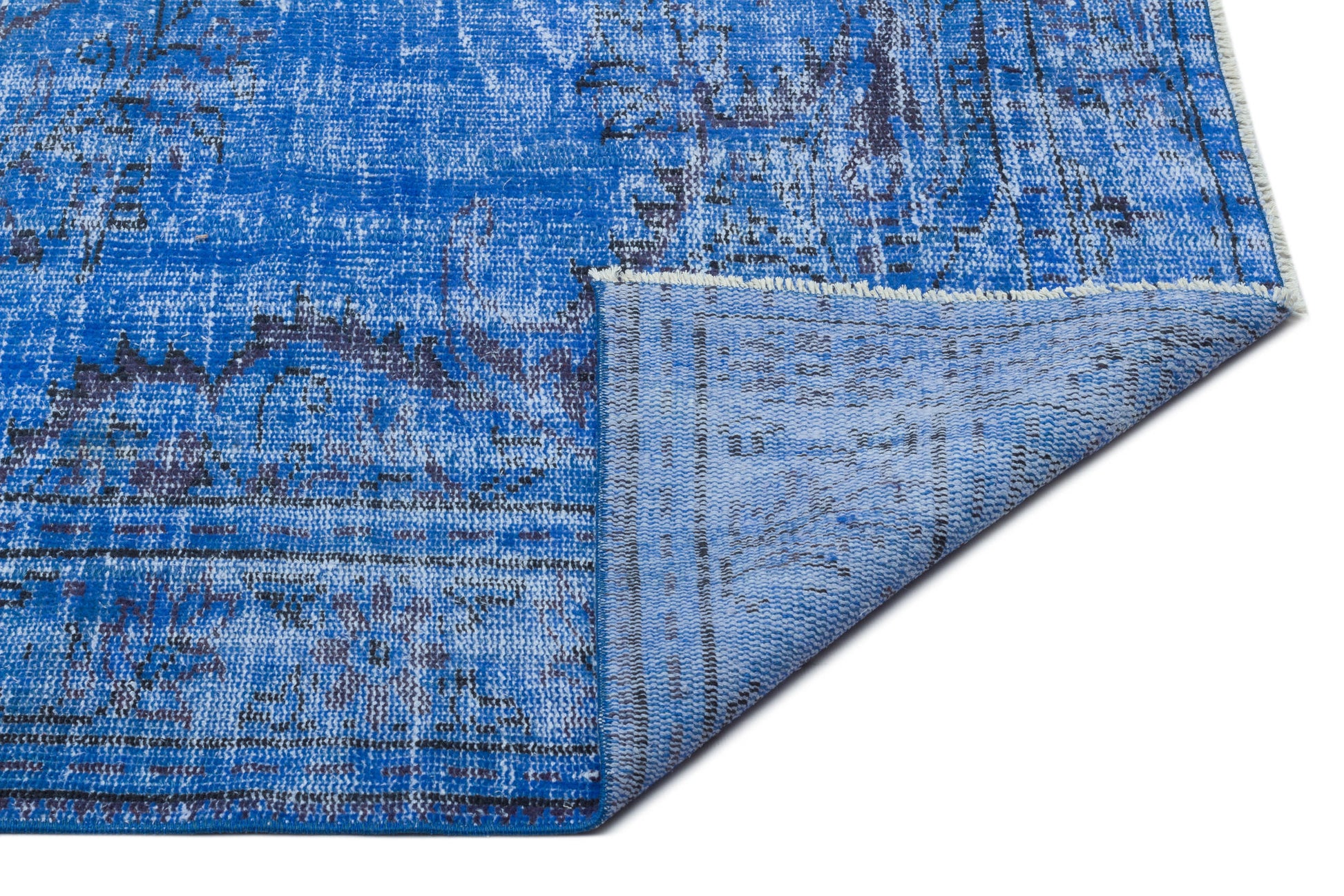 Atina Mavi Eskitme Yün El Dokuma Halısı 190 x 270 Apex Unique