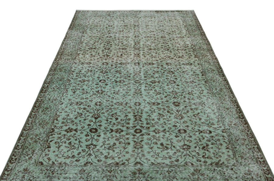 Yeşil Eskitme Yün Halı 173x293