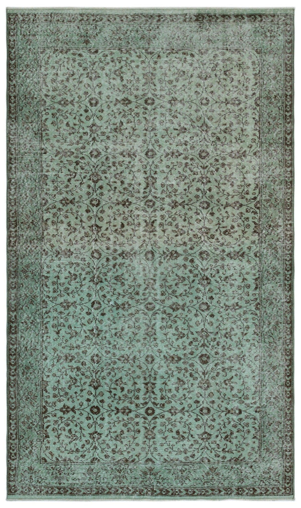 Yeşil Eskitme Yün Halı 173x293
