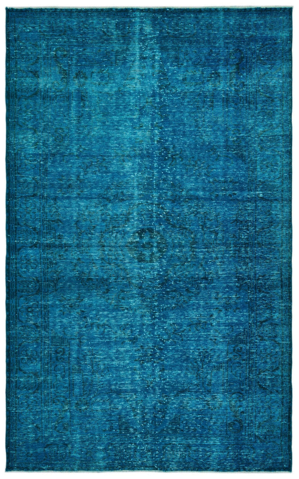 Lacivert Mavi Bohem Eskitme Yün Halı 178x294