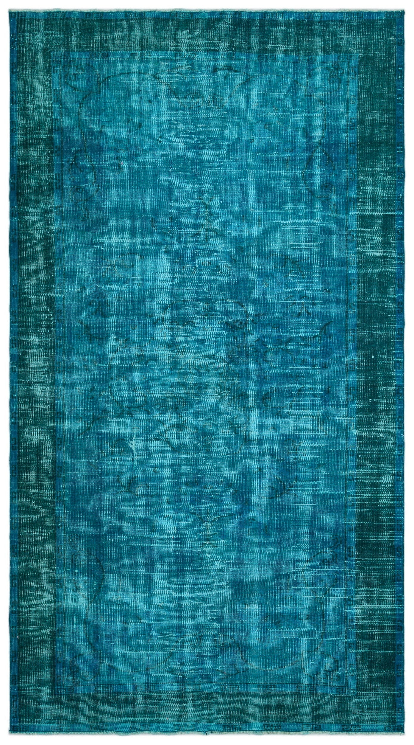 Atina Turkuaz Eskitme Yün El Dokuma Halısı 161 x 295 Apex Unique