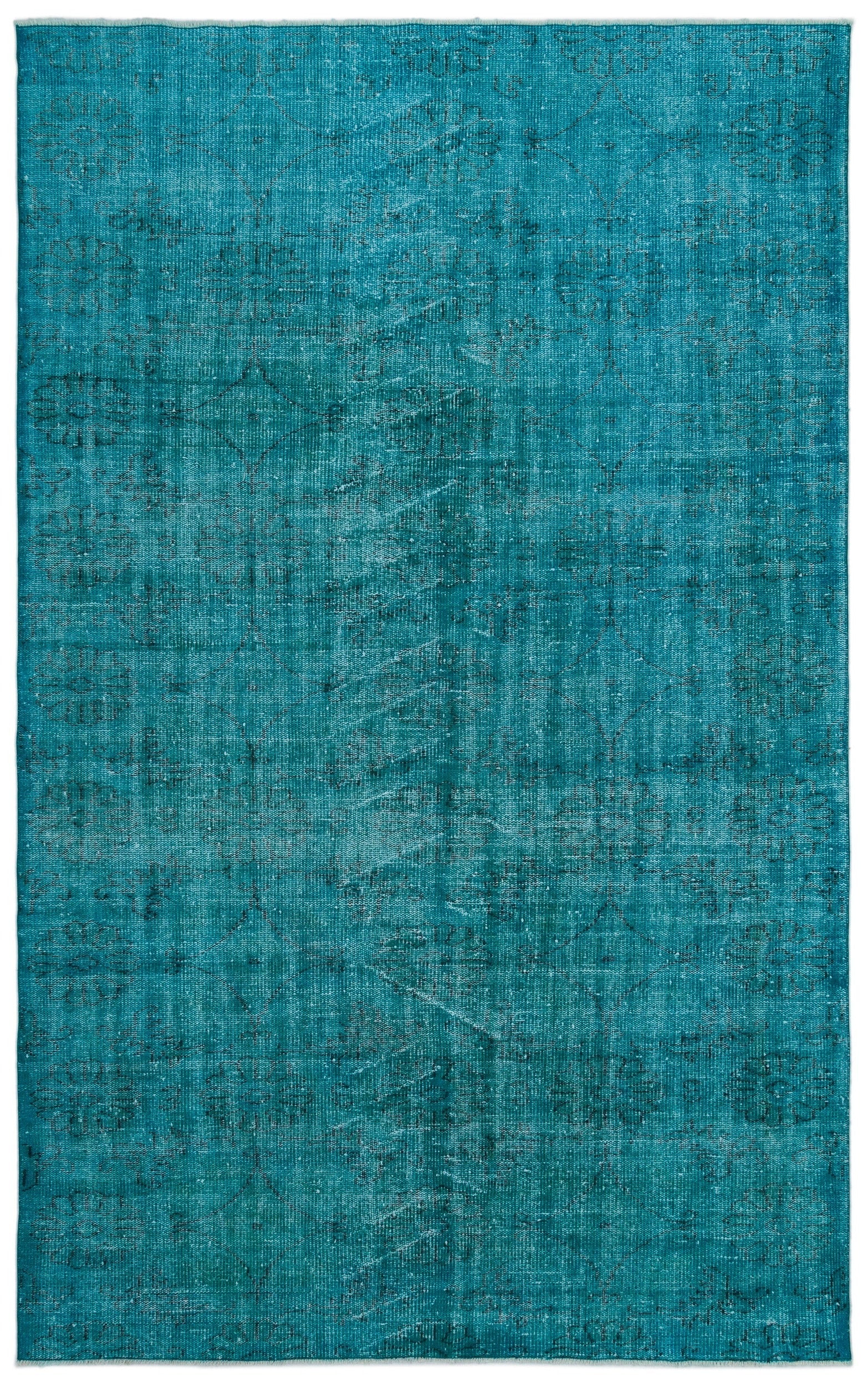 Atina Turkuaz Eskitme Yün El Dokuma Halısı 189 x 300 Apex Unique