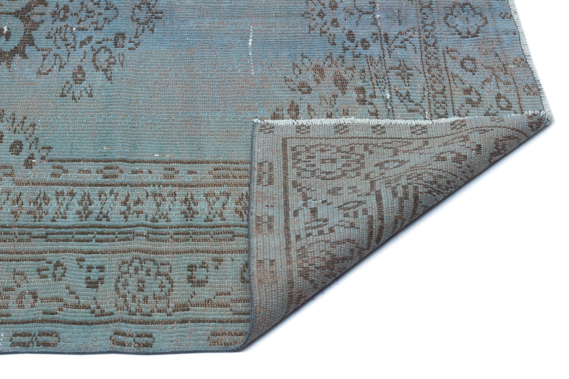 Atina Mavi Eskitme Yün El Dokuma Halısı 153 x 246 Apex Unique