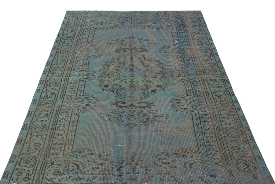 Mavi Anadolu Eskitme Madalyonlu Yün Halı 153x246 - Özel Seri