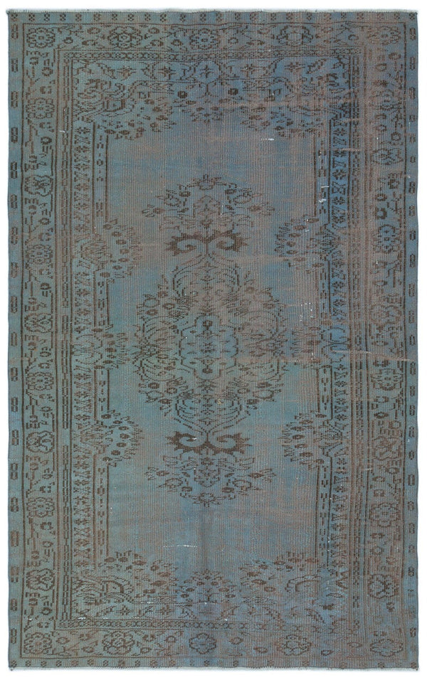 Mavi Anadolu Eskitme Madalyonlu Yün Halı 153x246 - Özel Seri