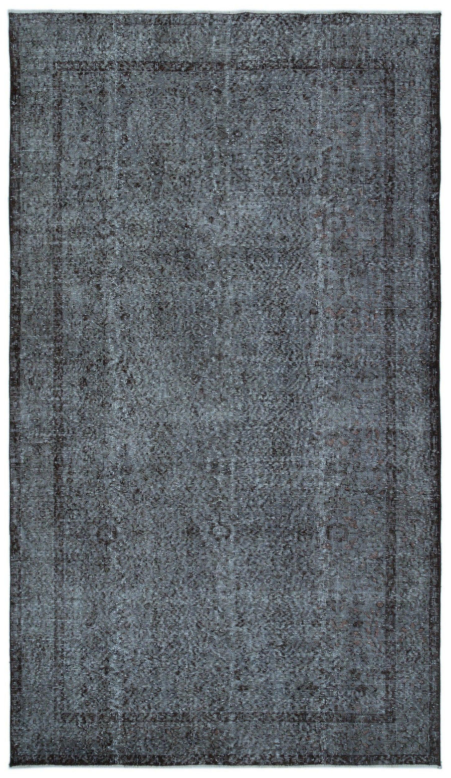 Gri El Dokuma Halı Eskitme Desenli Kaymaz Taban 168x295 cm – Koridor kullanımı