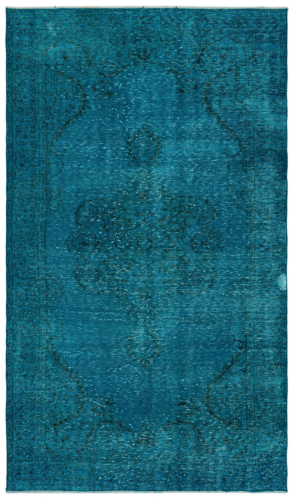 Mavi Siyah Bohem Madalyonlu Yün Halı 172x291