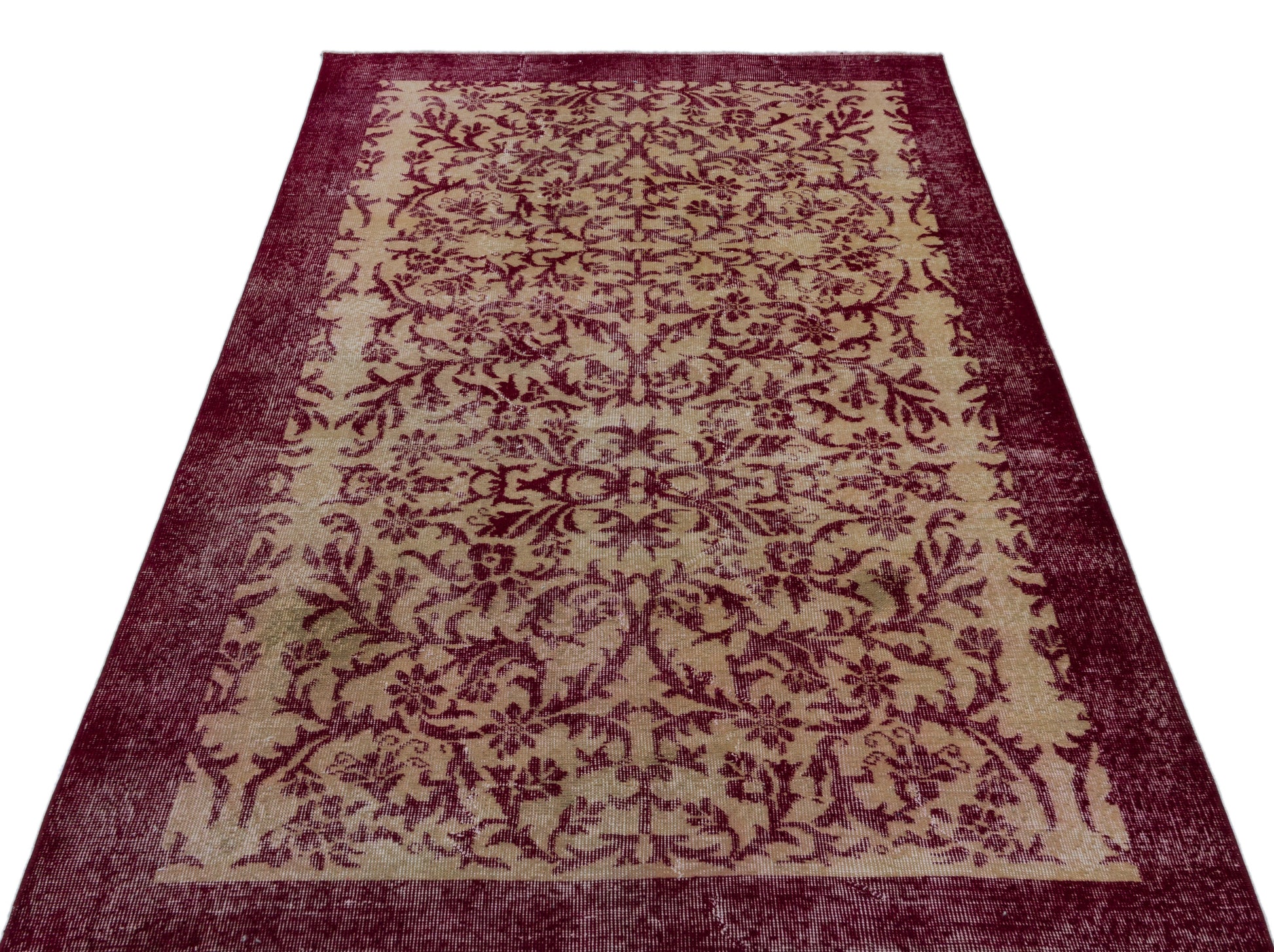 Atina Mor Eskitme Yün El Dokuma Halısı 137 x 230 Apex Unique