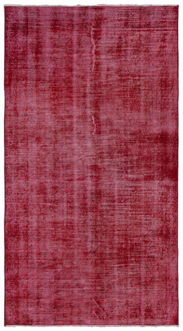 Kırmızı Anadolu Eskitme Geometrik Yün Halı 112x208 - Özel Seri