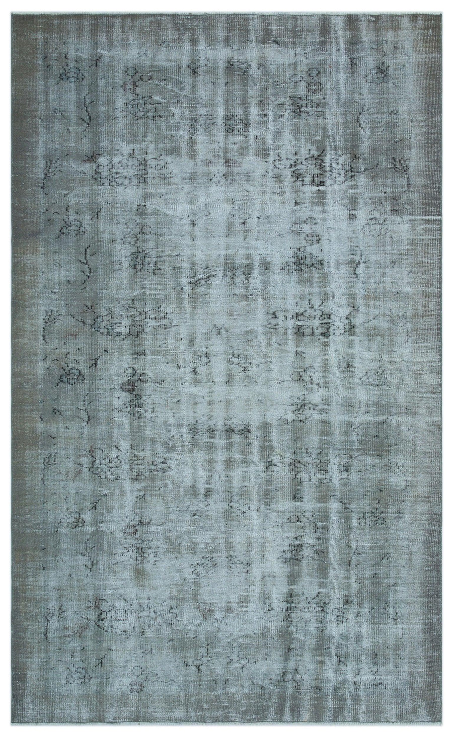 Abstract Grey & Anthracite Hand-Woven Wool Rug 183x299 cm (6' x 9'10") – in the living room