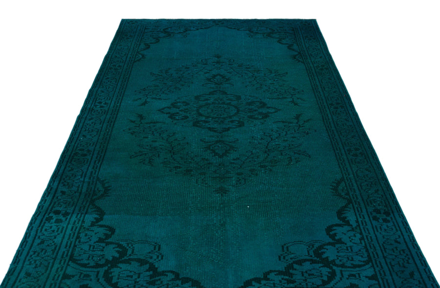 Lacivert Siyah Bohem Eskitme Yün Halı 165x265