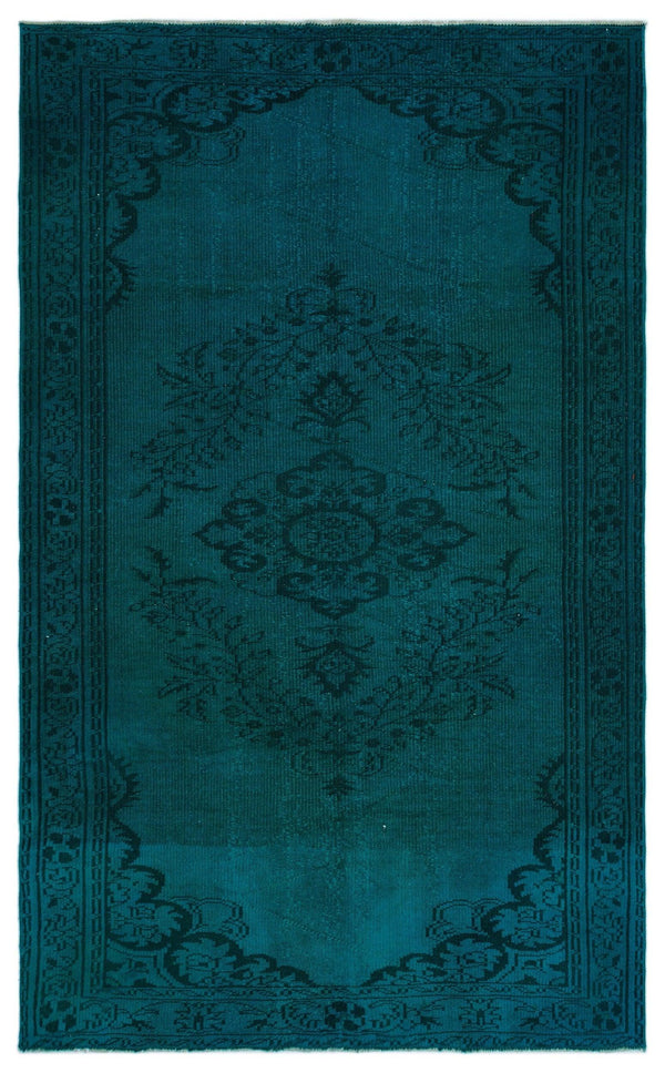 Lacivert Siyah Bohem Eskitme Yün Halı 165x265